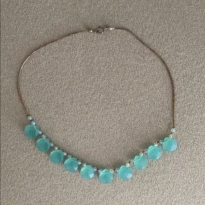 Silver necklace with blue stones